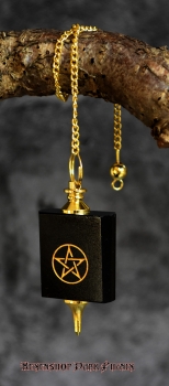 Onyx Pendel mit Pentagramm Viereck